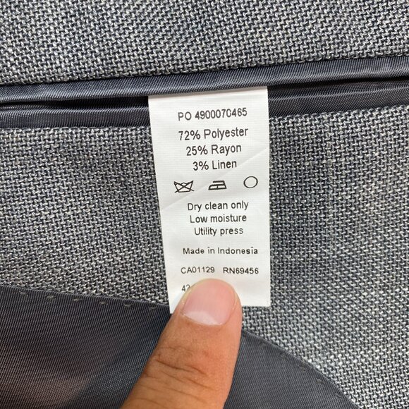 Lauren Ralph Lauren Blazer Men's 42S Gray Nail Head Sport Coat 2 Button Jacket - Picture 8 of 15